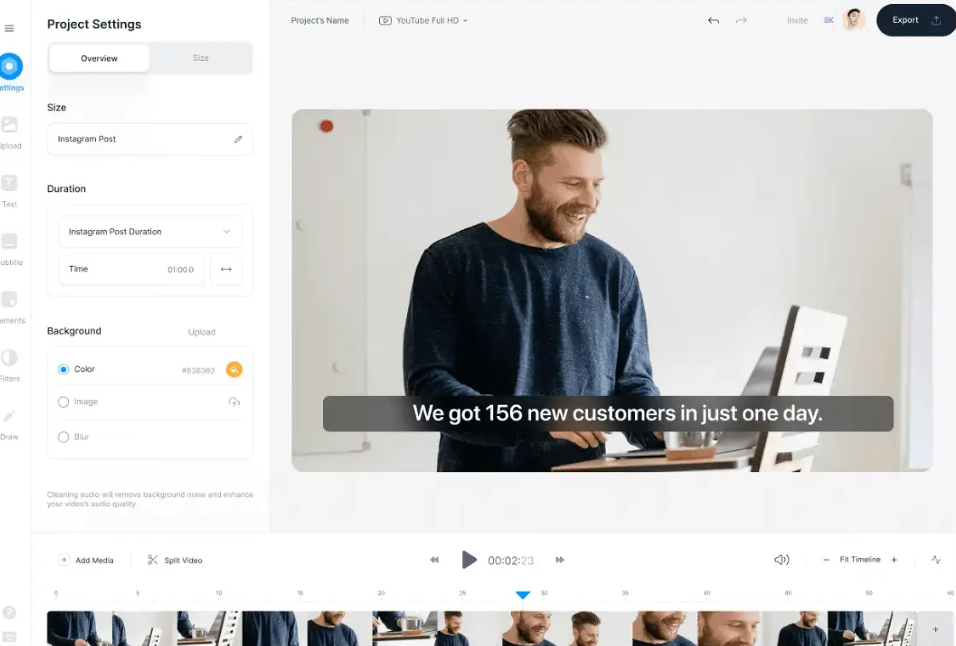 Make a video with music and lyrics for a music festival with VEED.IO