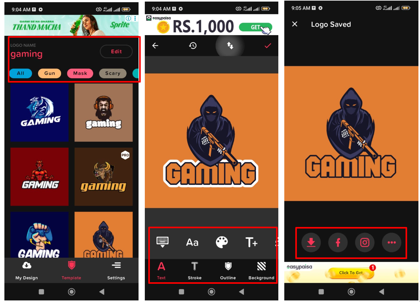 صورة توضح كيفية إنشاء شعارات الألعاب باستخدام Esports Logo Maker