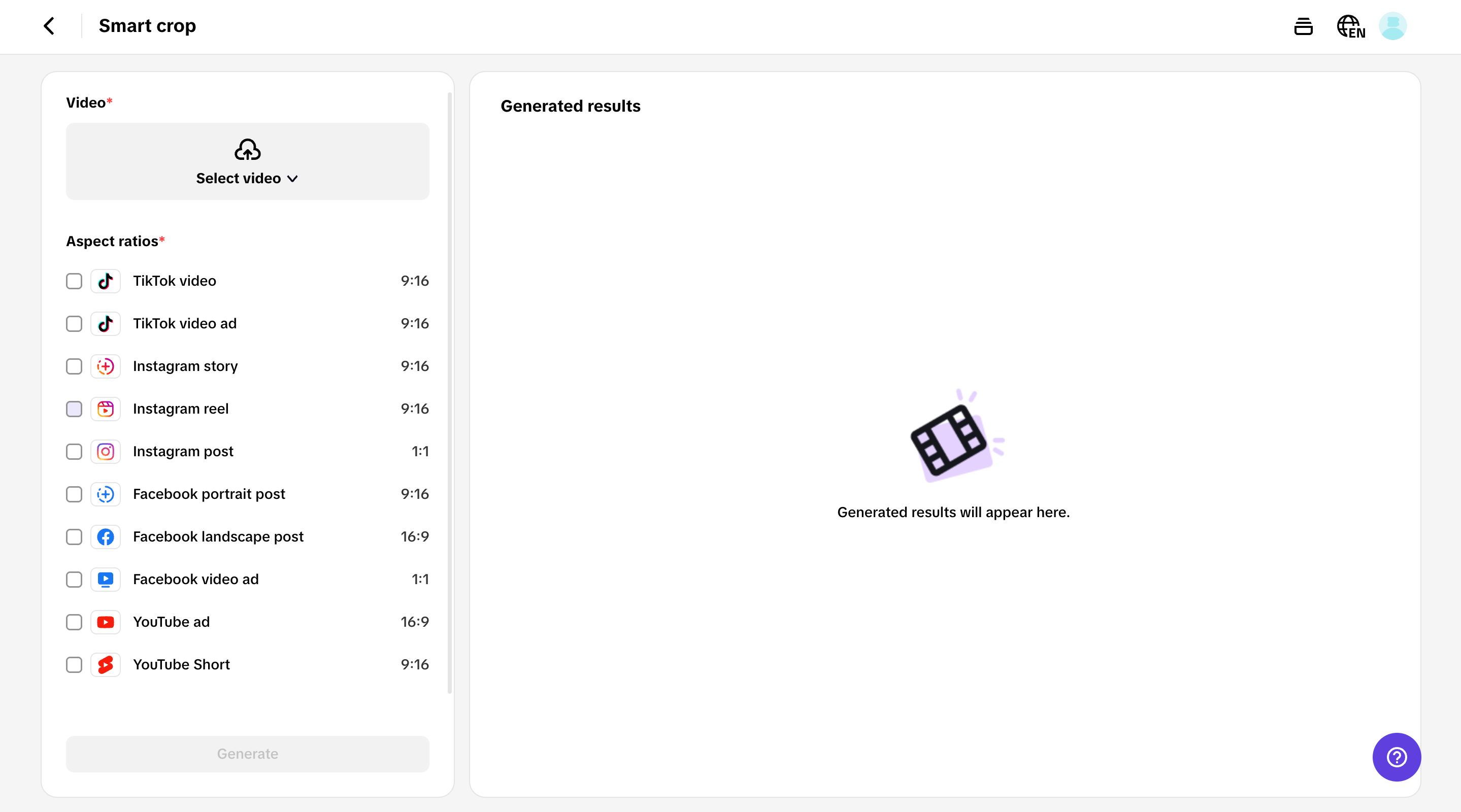 Auto video resize