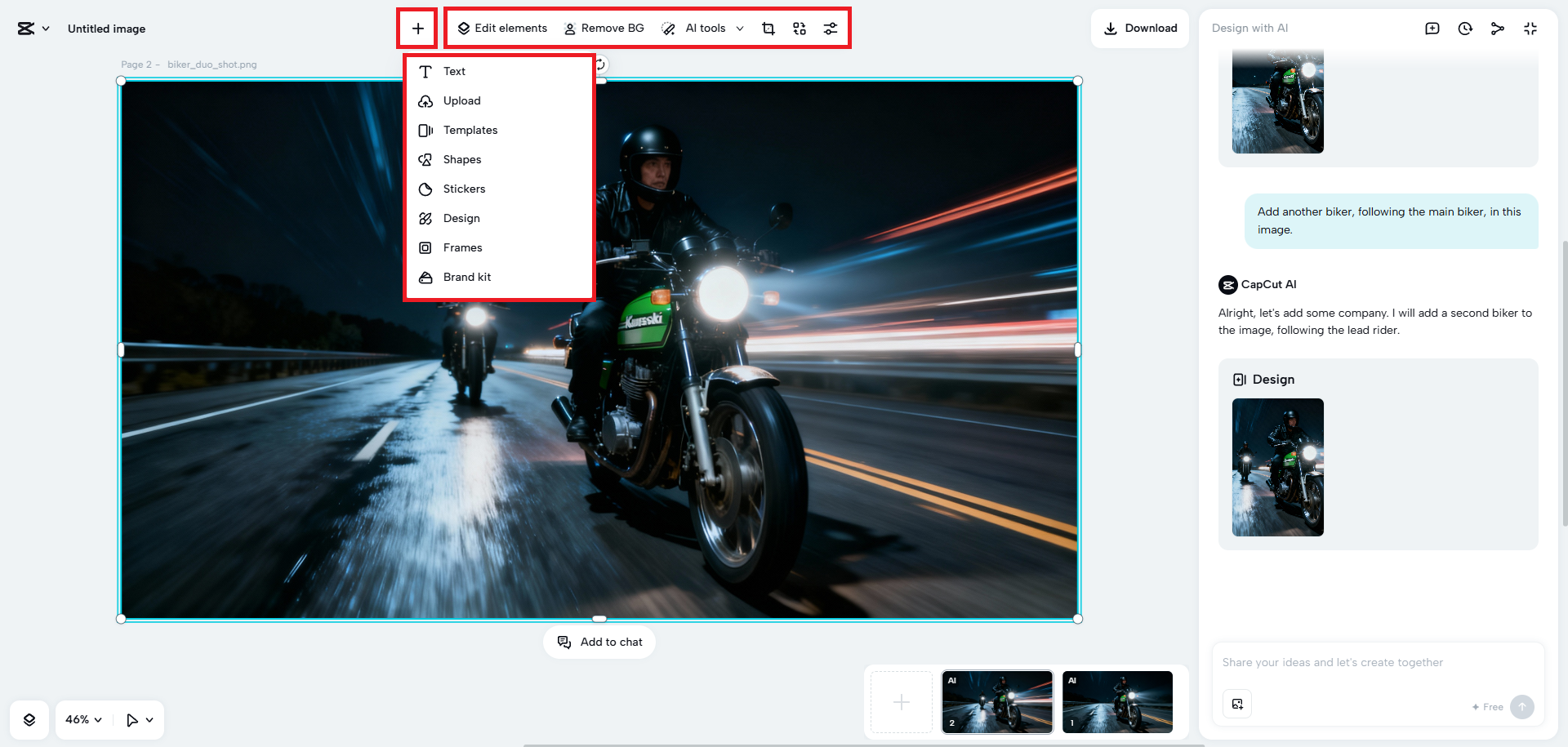 Finalize your AI-generated design