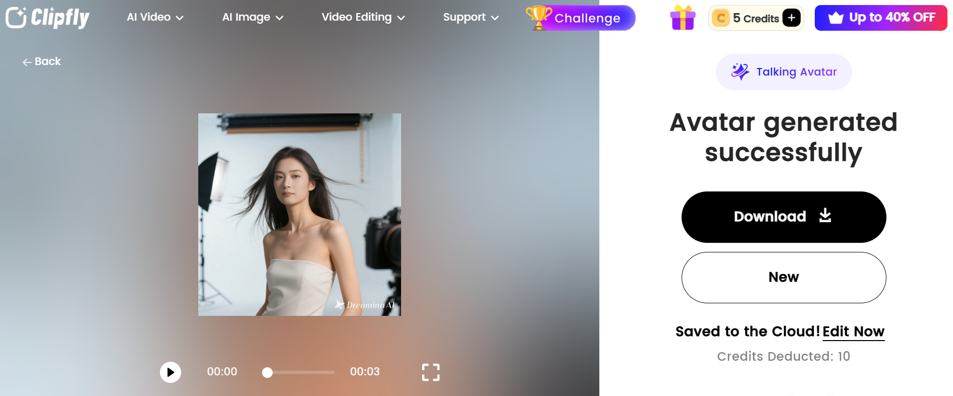 Haz tu propio avatar parlante con Clipfly