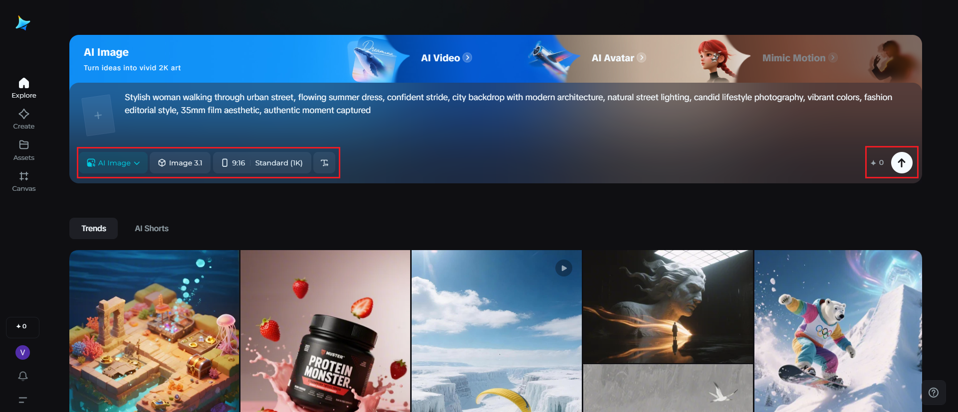 Adjust generation settings