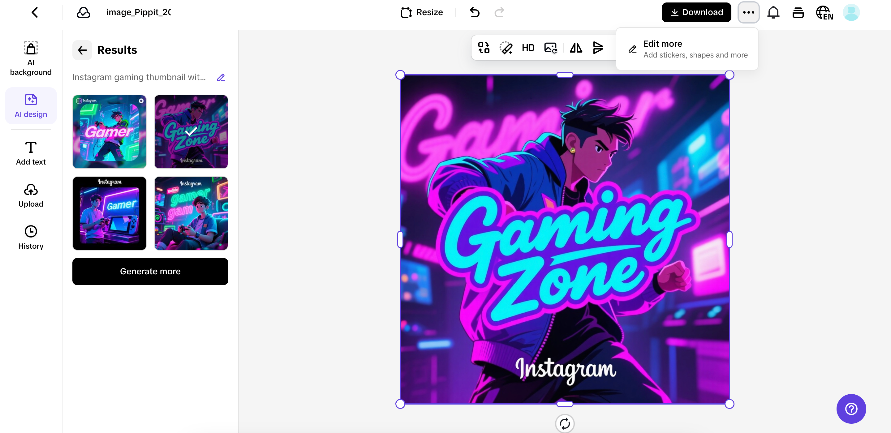 Export and share your image