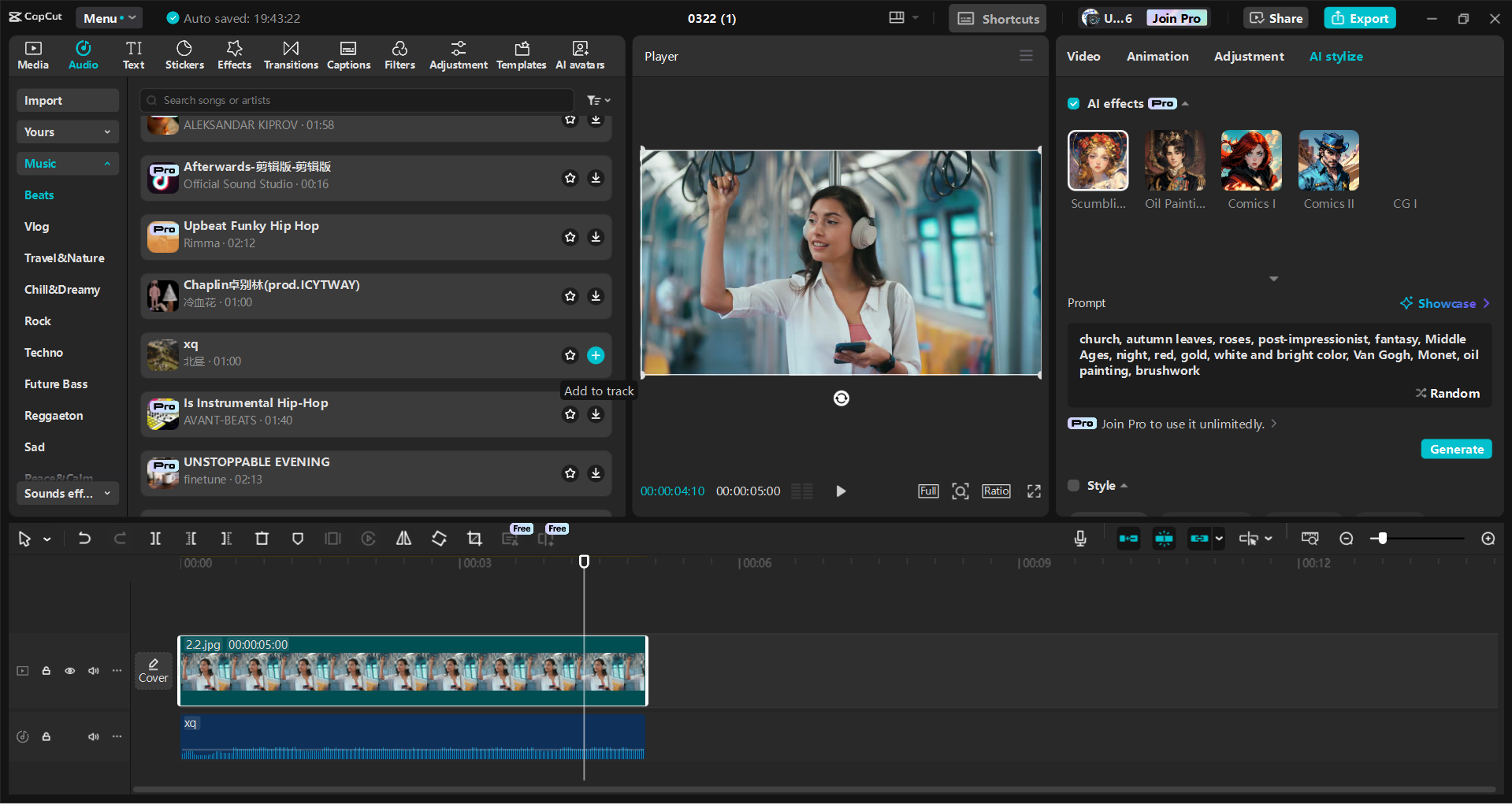 Antara muka CapCut editor video desktop - cara yang cekap untuk membuat video muzik trending