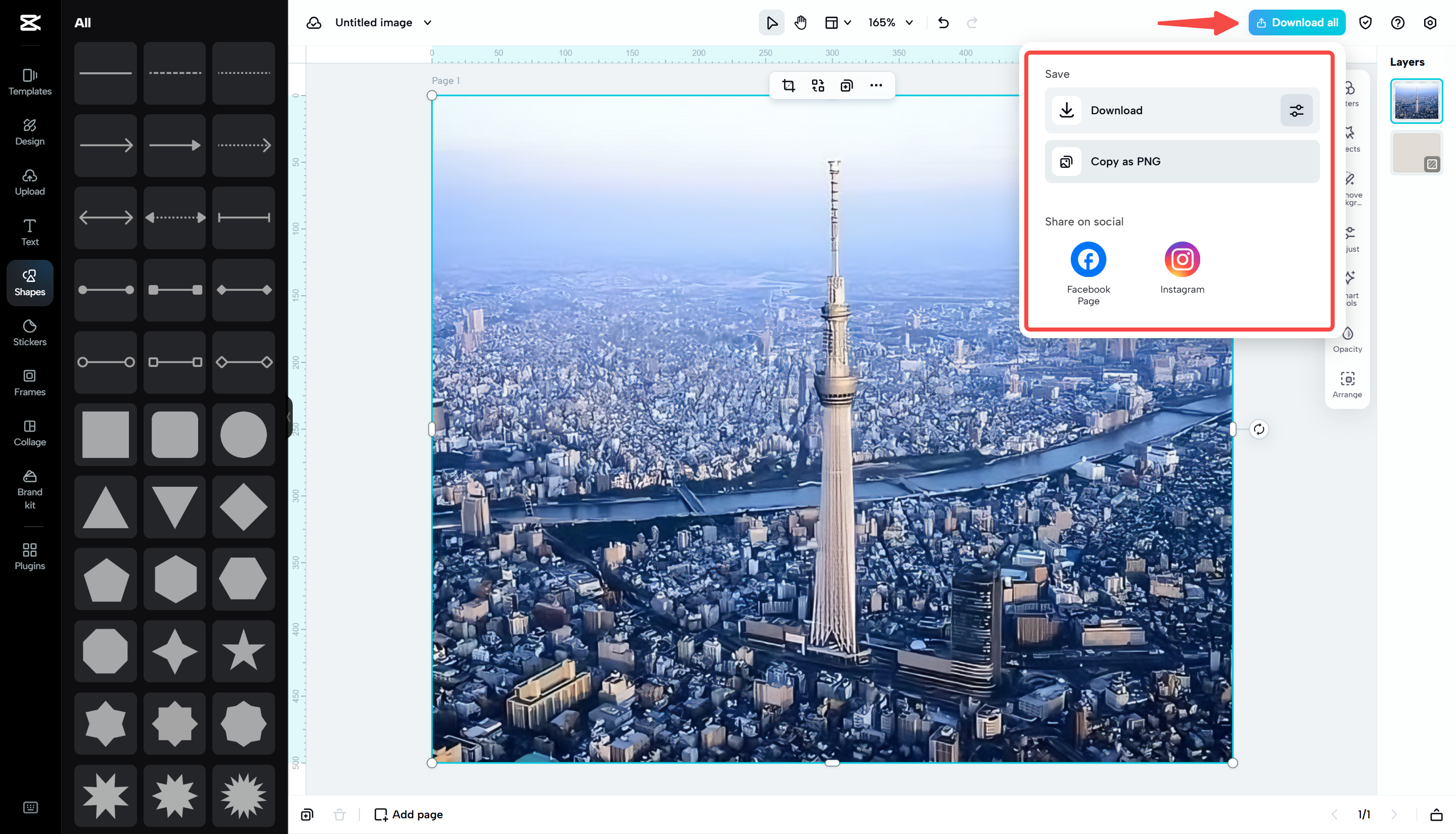 CapCut Webから画像をダウンロード