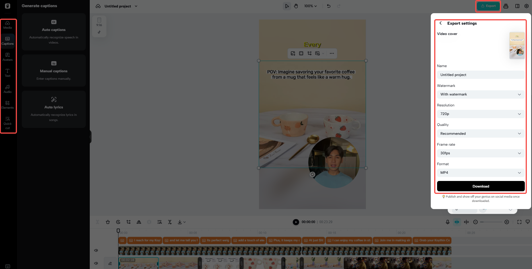 Export your video