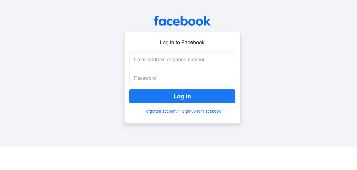 Melden Sie sich bei Ihrem Facebook-Konto an