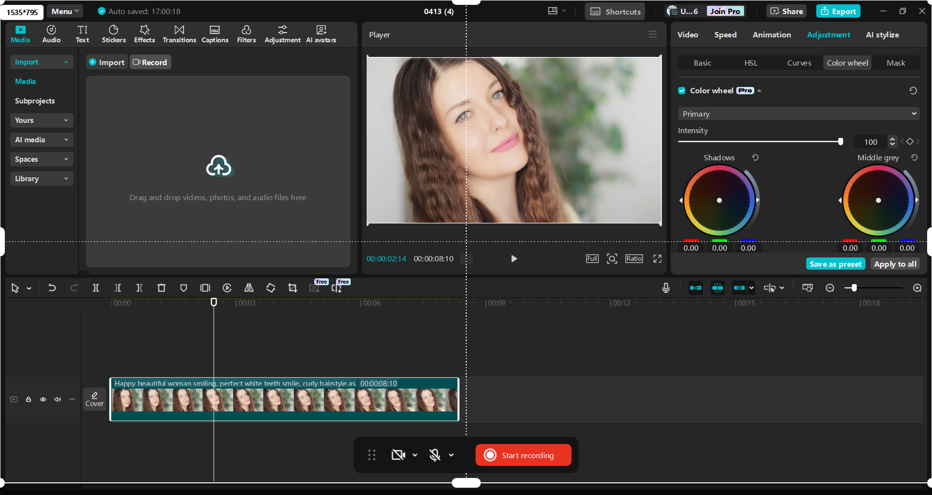 Interface de l' CapCut éditeur vidéo de bureau - l'outil parfait pour enregistrer et modifier des enregistrements d'écran