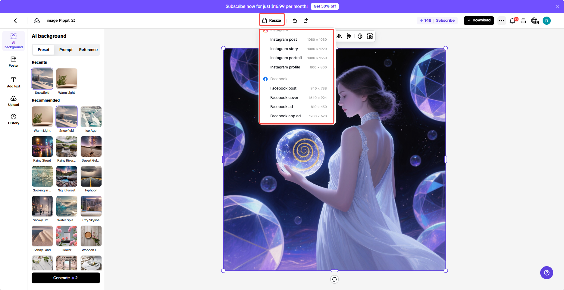 Image resizer for social media
