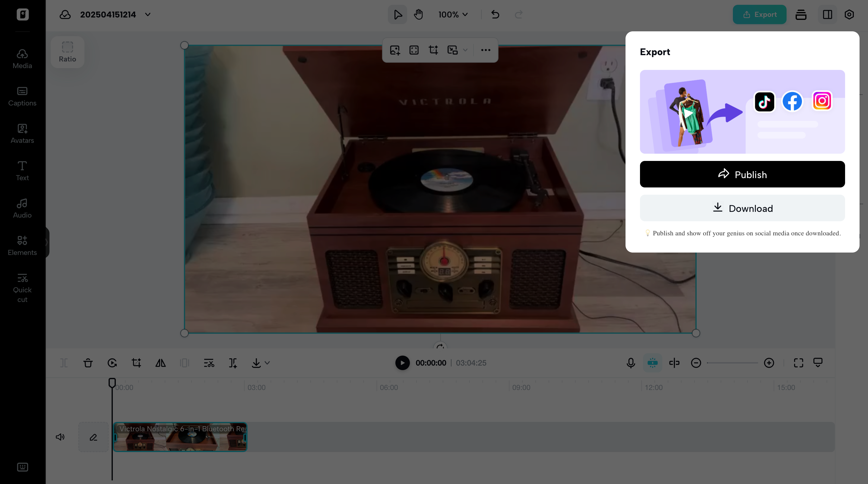Export and share