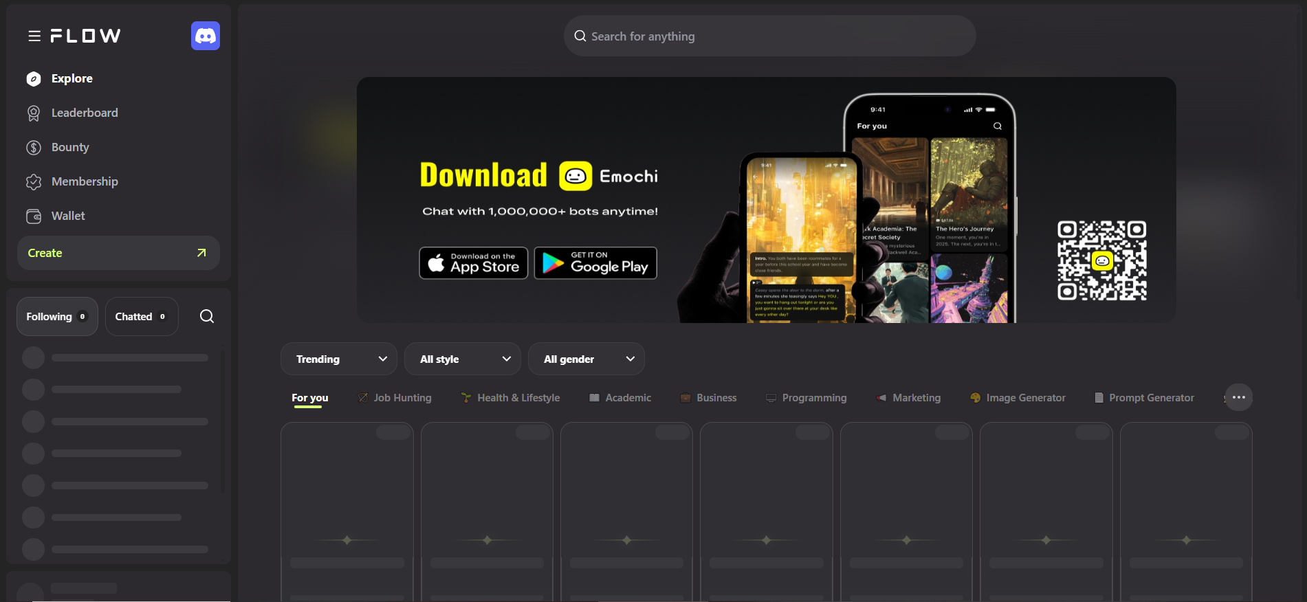 FlowGPT homepage