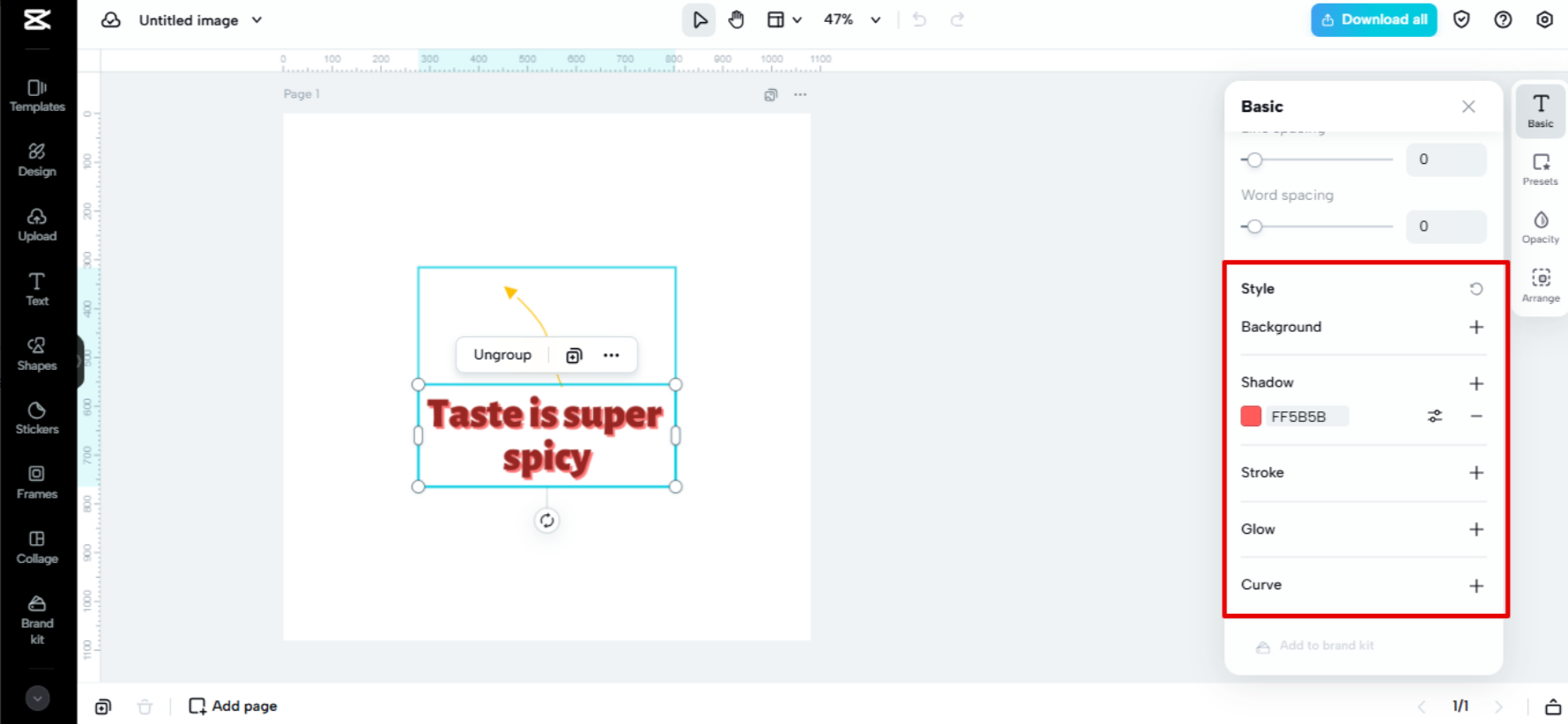 Opties voor het stylen van lettertypen in CapCut Web