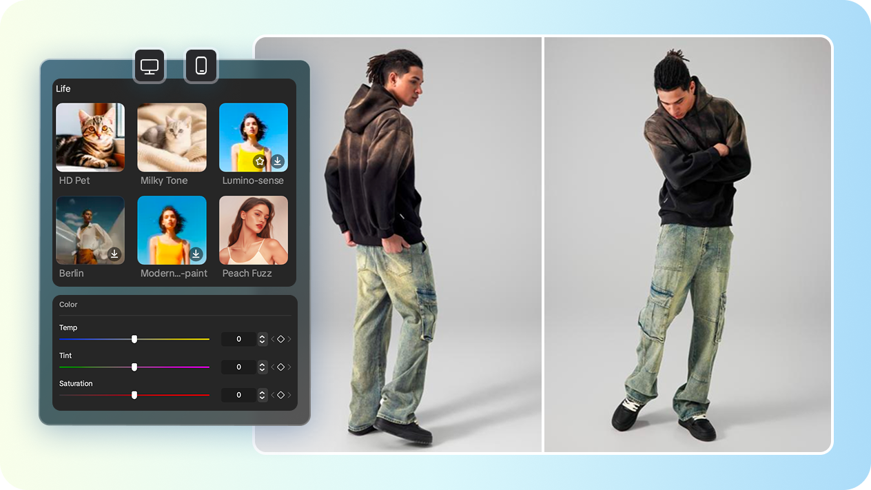 Refine virtual model scenes for better presentation