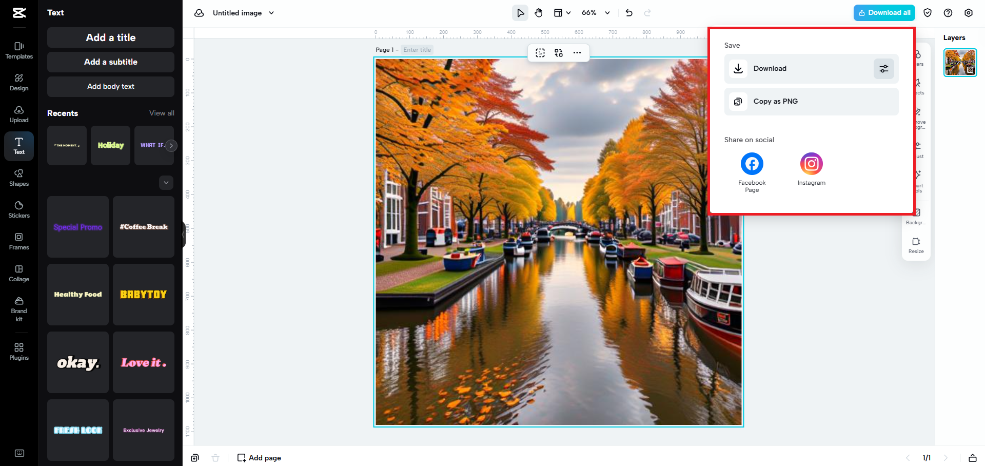 Export the edited image

