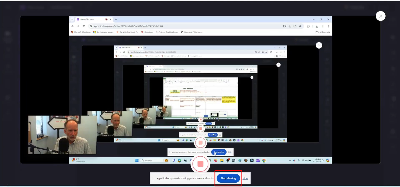 Esportazione delle registrazioni dal registratore dello schermo Clipchamp