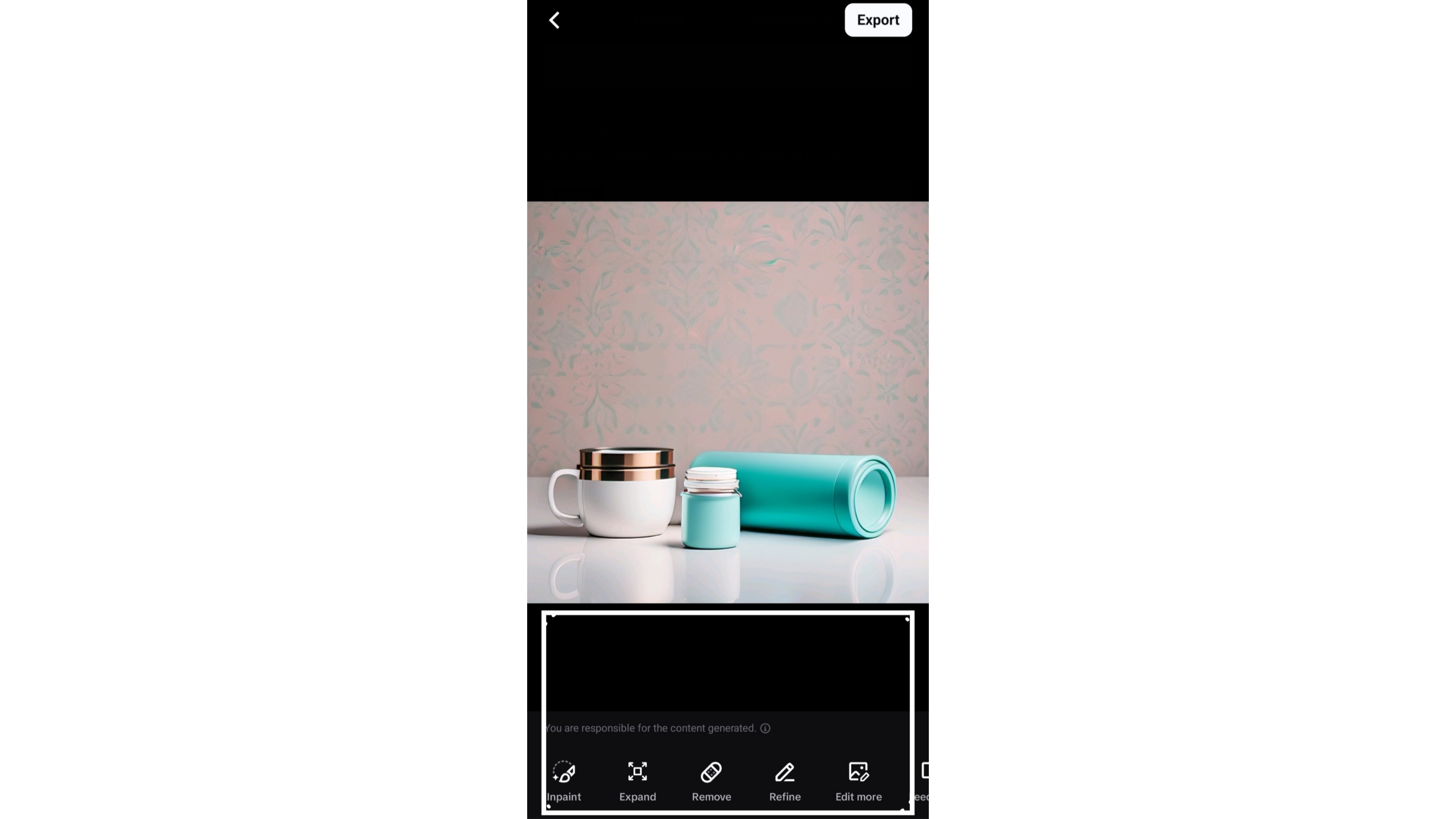 CapCut Ap —Text to image — Smart inpaint, expand, and remove