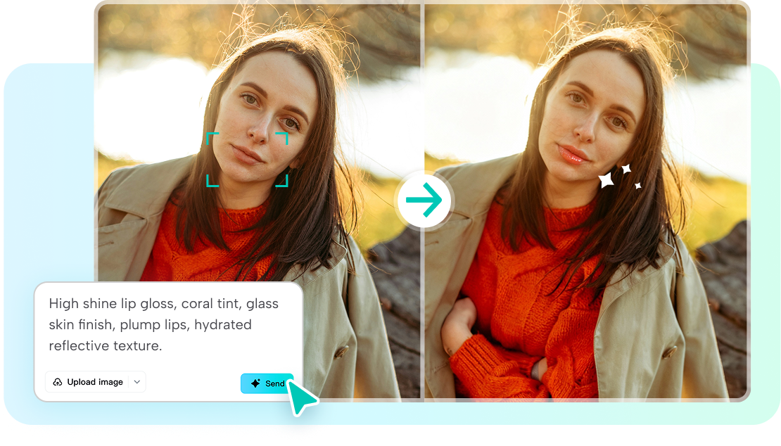 AI lipstick texture application