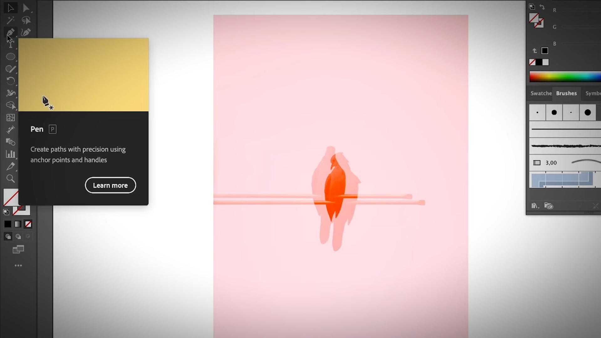 Set up the pen tool