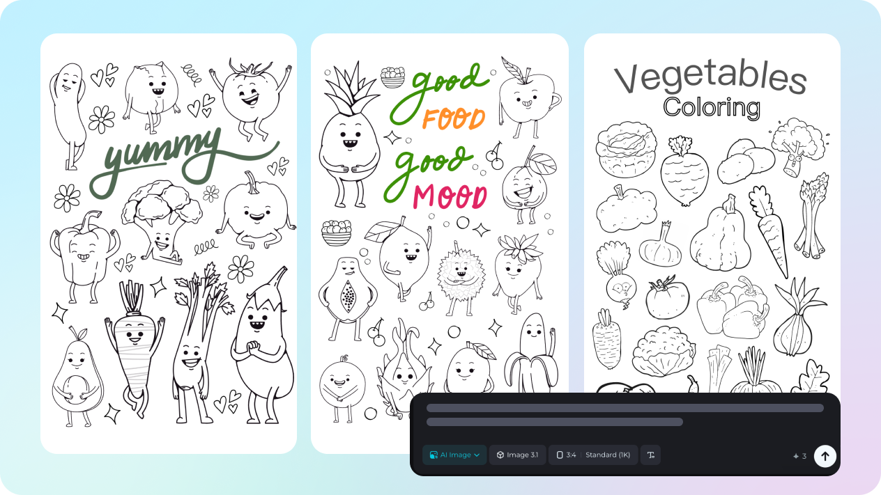 สมุดระบายสีด้วย ai จากข้อความ