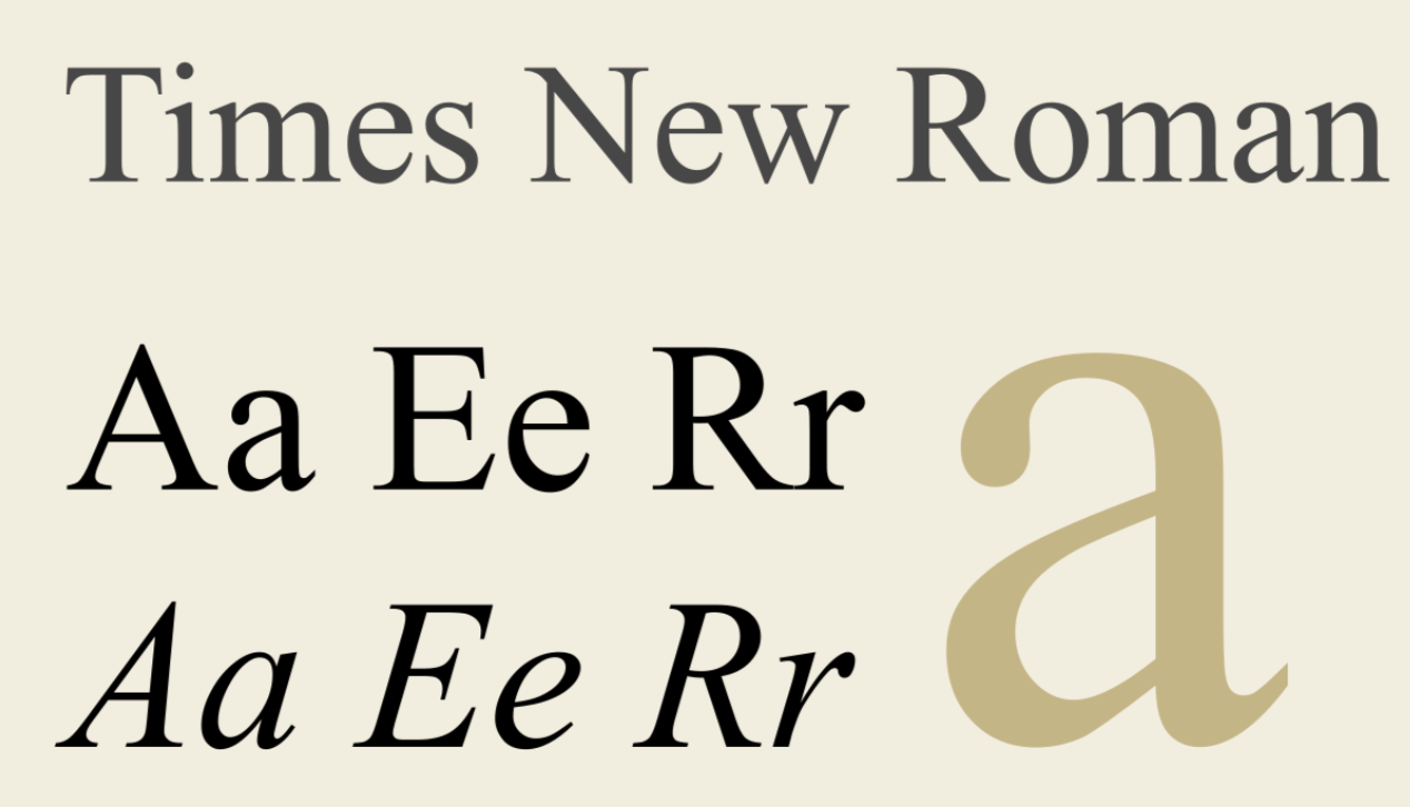 Times Phông chữ serif La Mã mới được sử dụng trong các khối văn bản