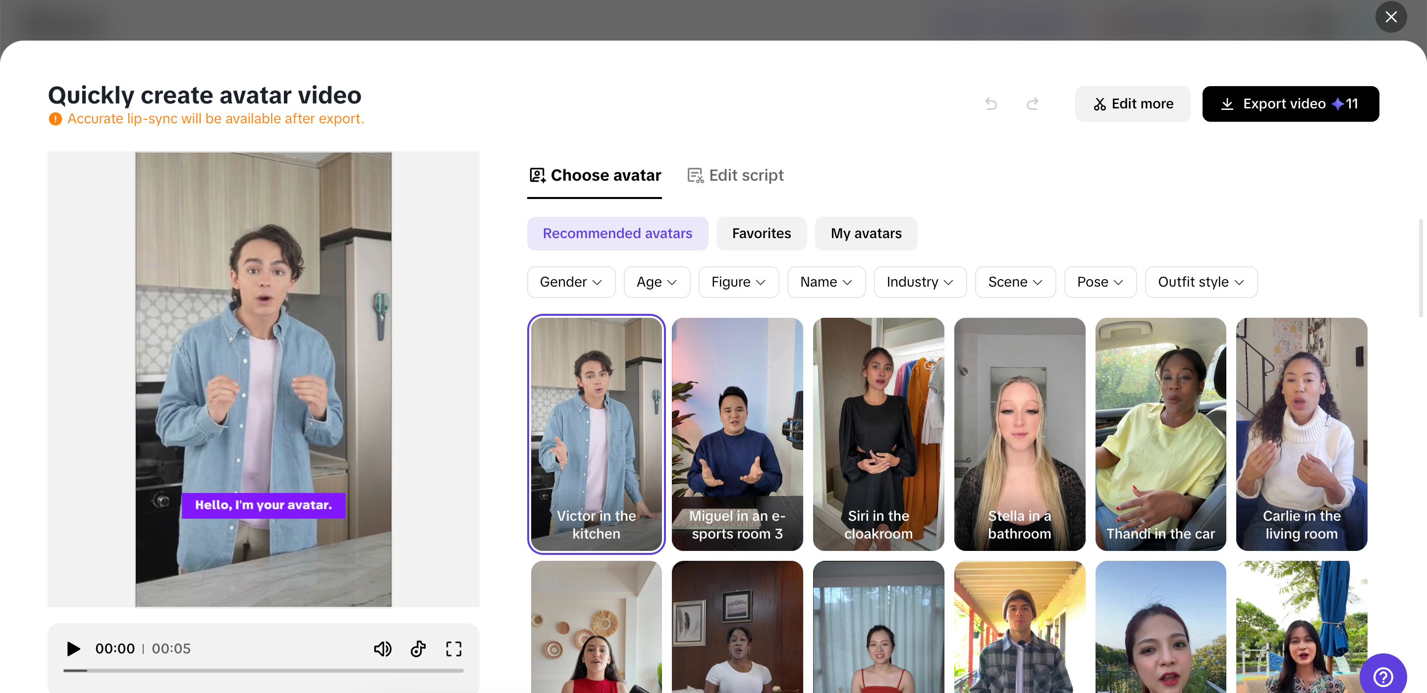 Avatars & voiceovers