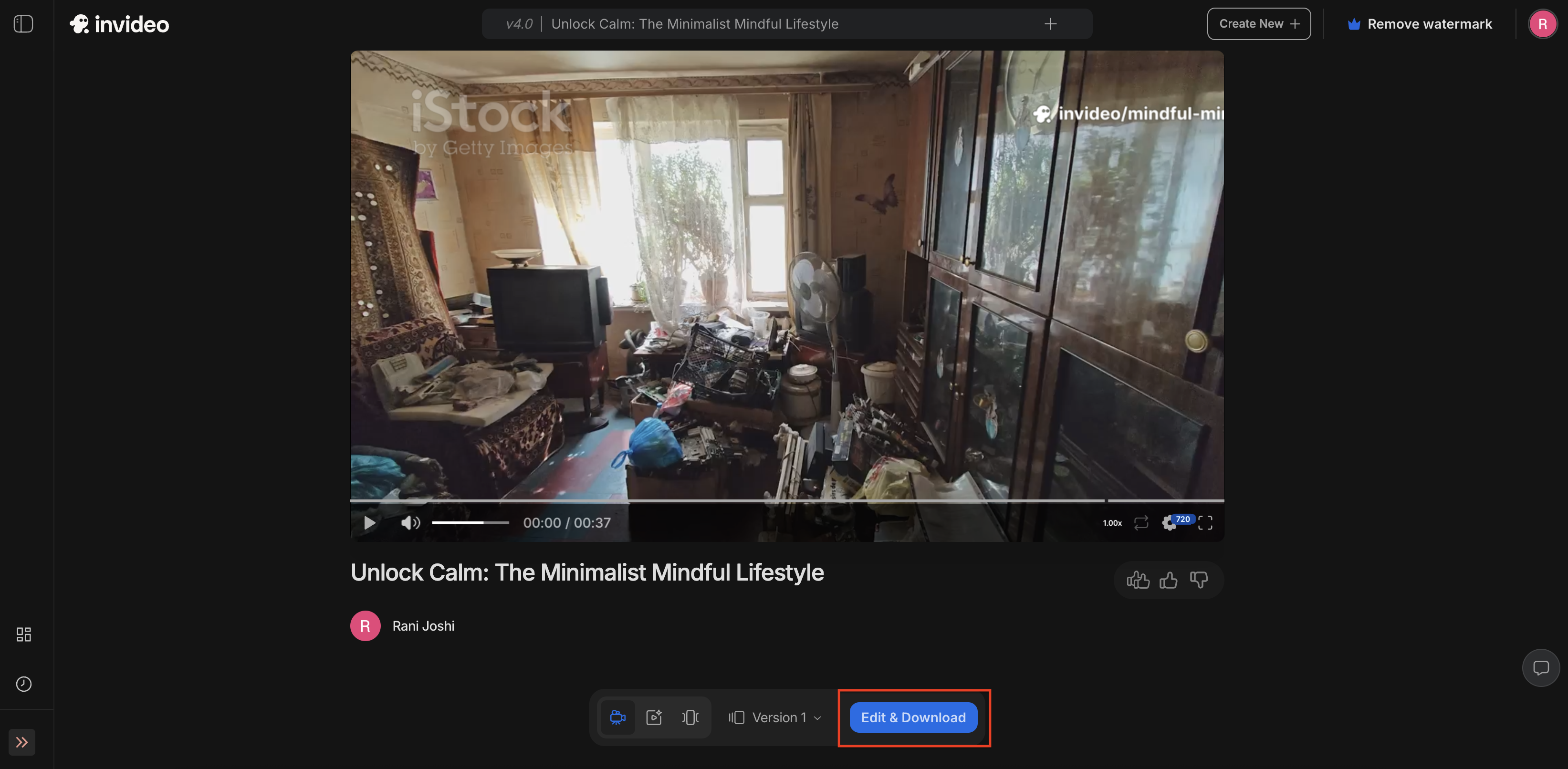 Review, refine, and export final video in InVideo AI