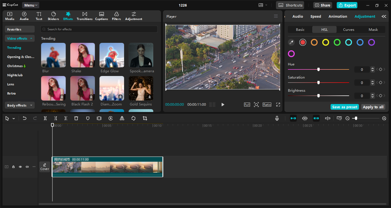 Giao diện của trình CapCut chỉnh sửa video trên máy tính để bàn - trình chuyển đổi video sang toàn cảnh tốt nhất