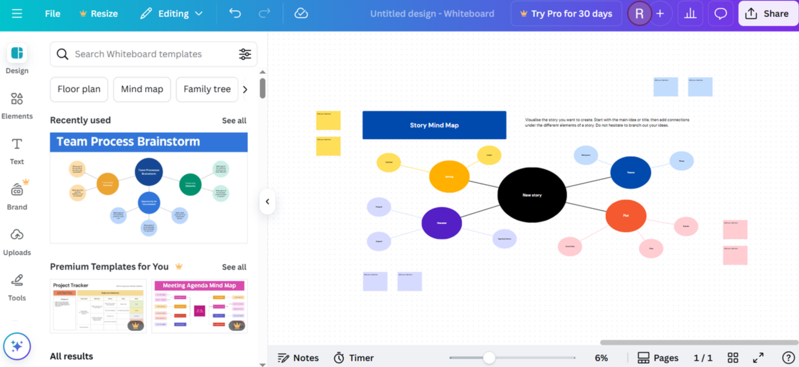 Canva - mindmapmaker voor desktop