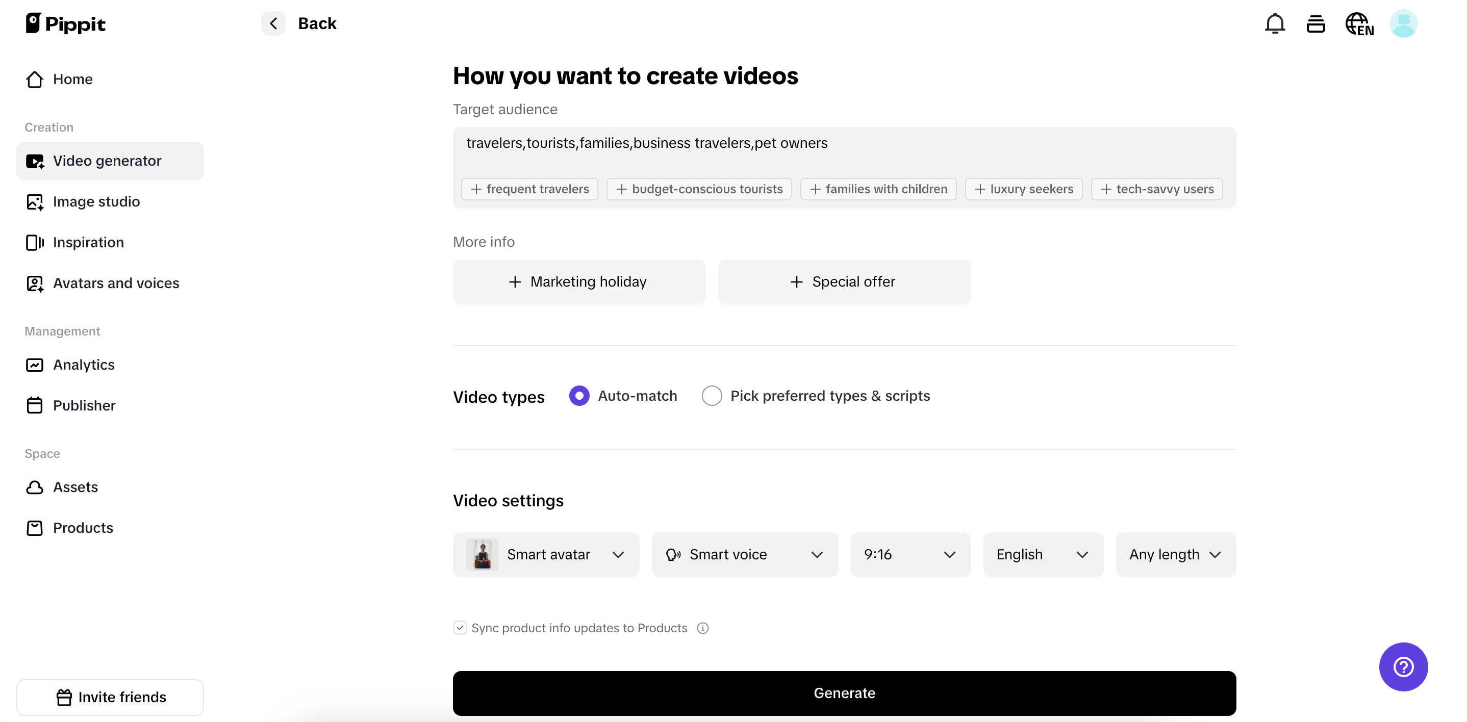 Customizable video settings