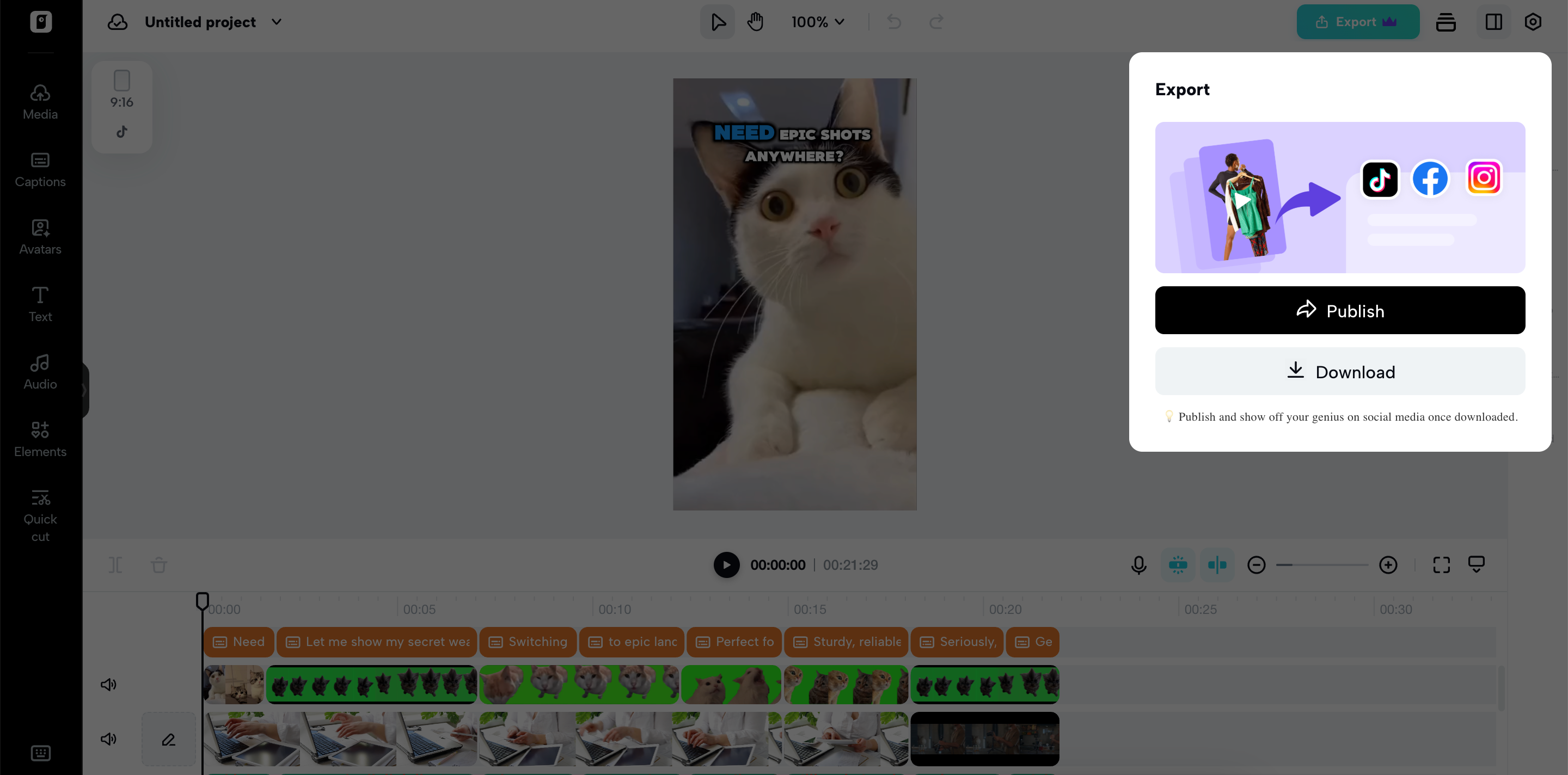 Export your TikTok video