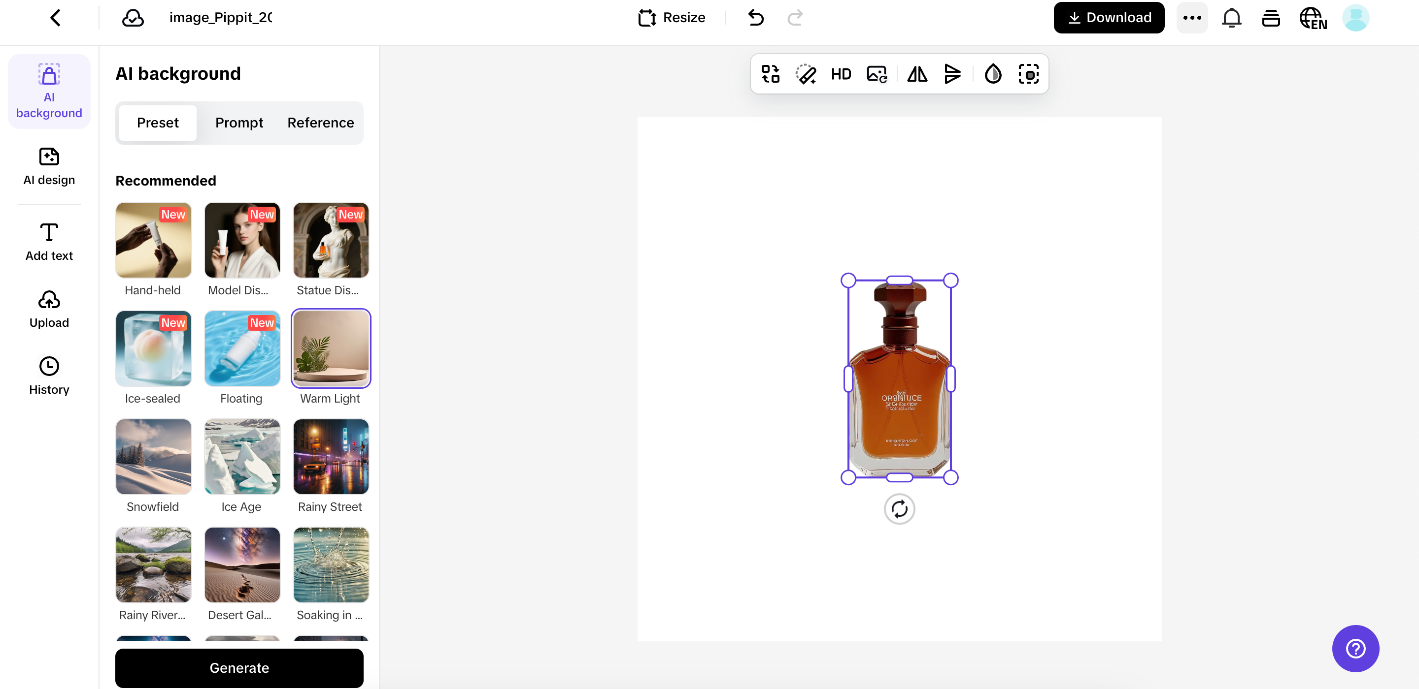 Generate your product image
