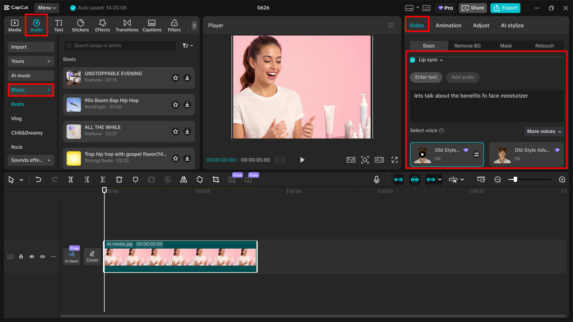 Editarea videoclipului utilizând instrumente avansate în editorul video CapCut desktop