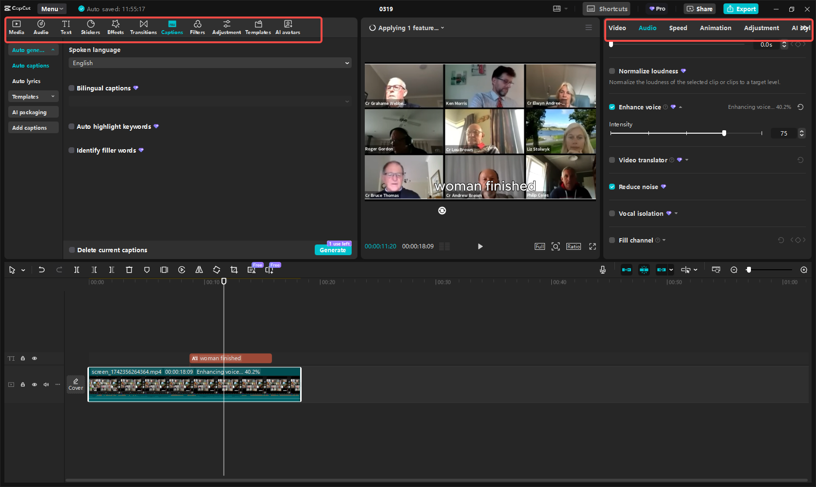 Editar vídeo de gravação do Zoom