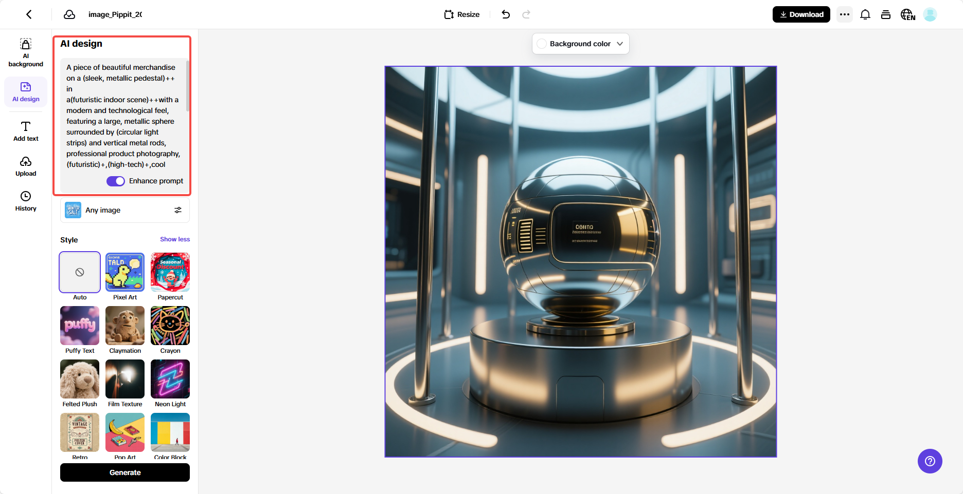 Text prompts into visuals
