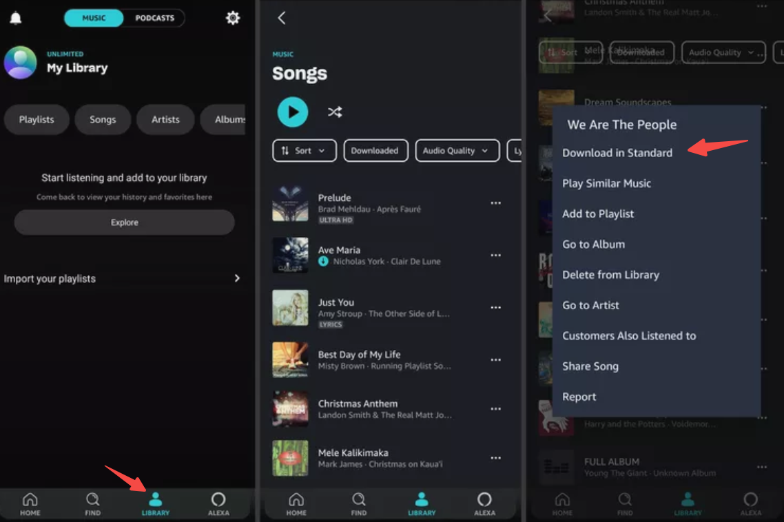 スマートフォンでAmazonから音楽をダウンロードする方法