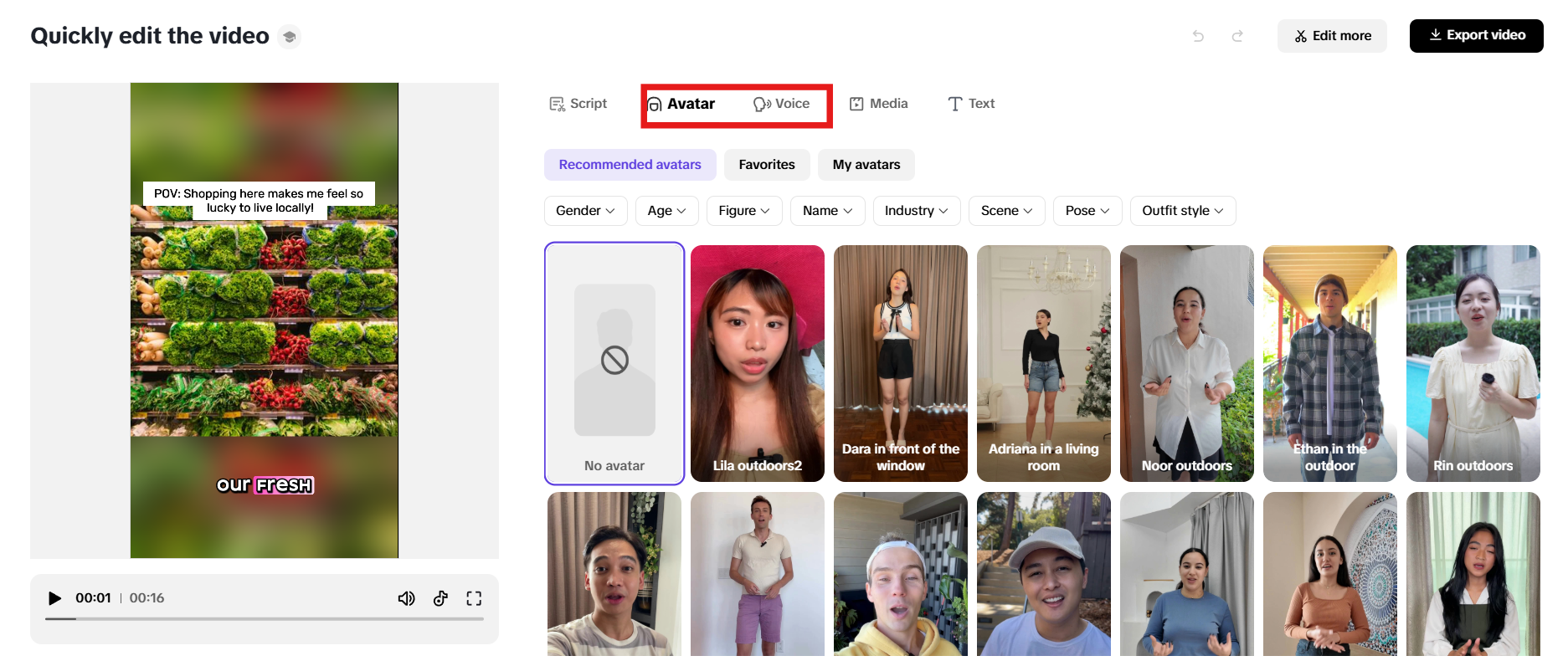 Digital avatars and voiceovers