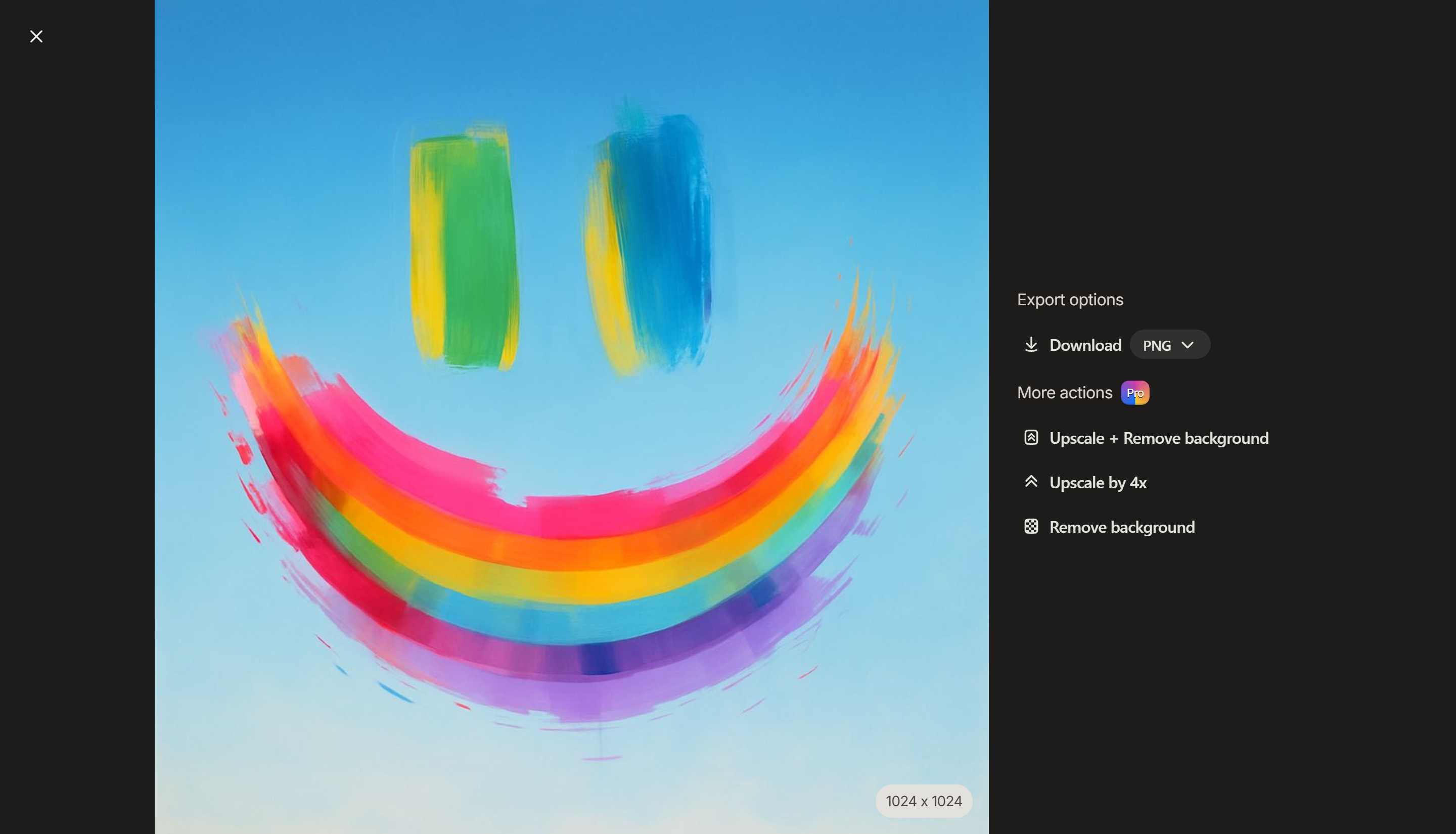 Exporting the image from the Playground image generator