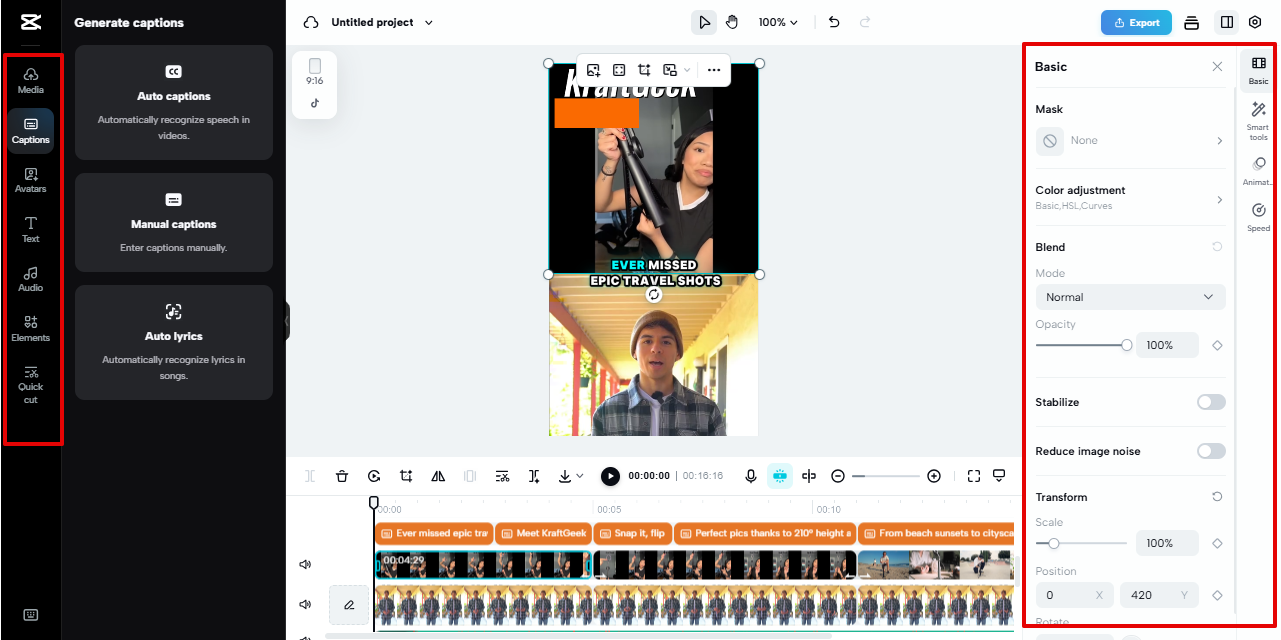 advanced editing video in Pippit