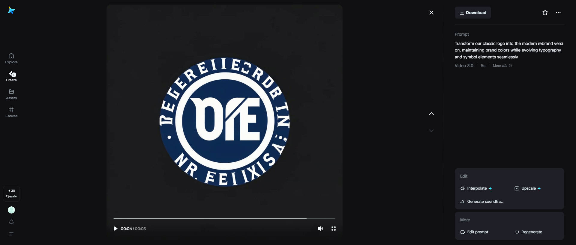 Logo transition
