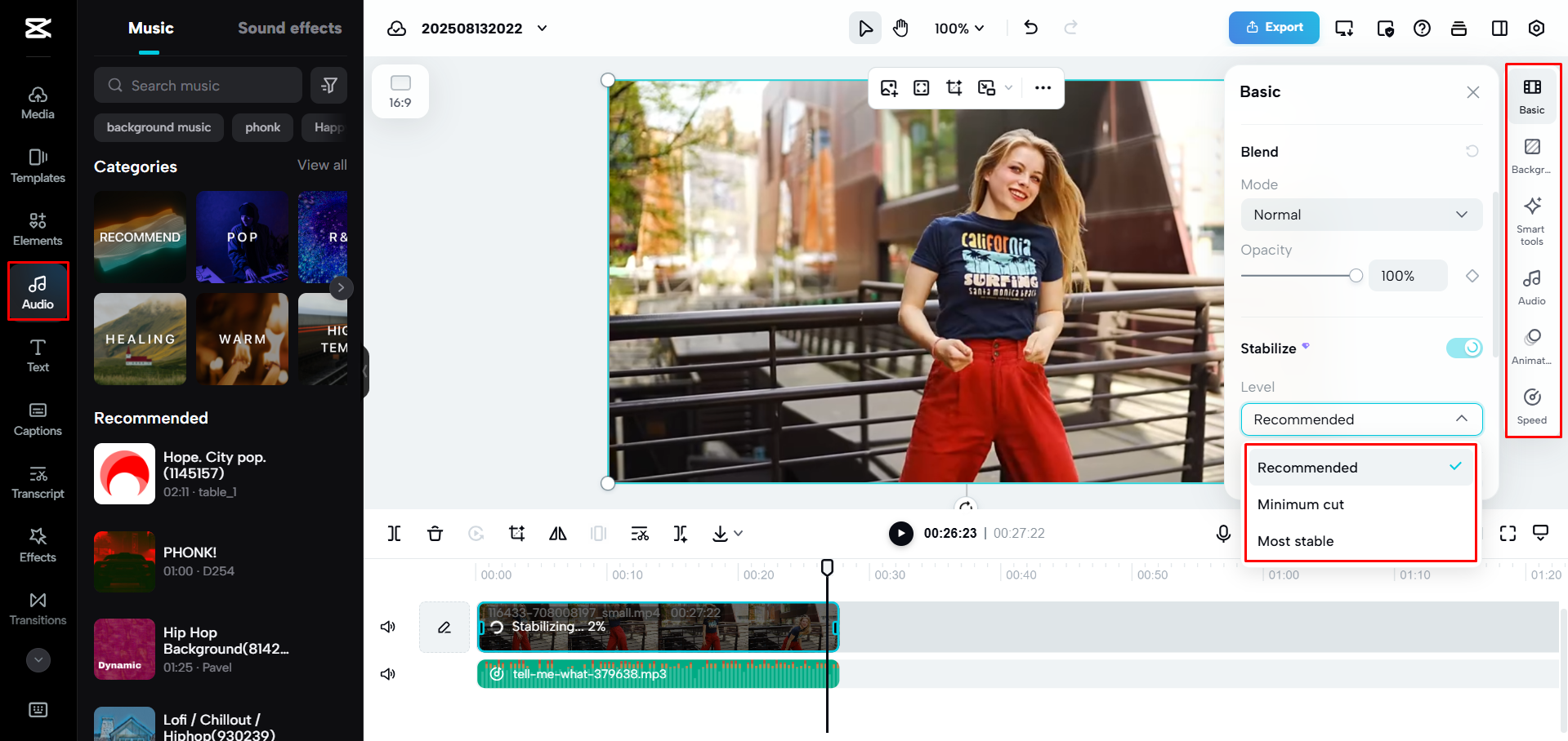 Éditer des vidéos musicales avec CapCut Web