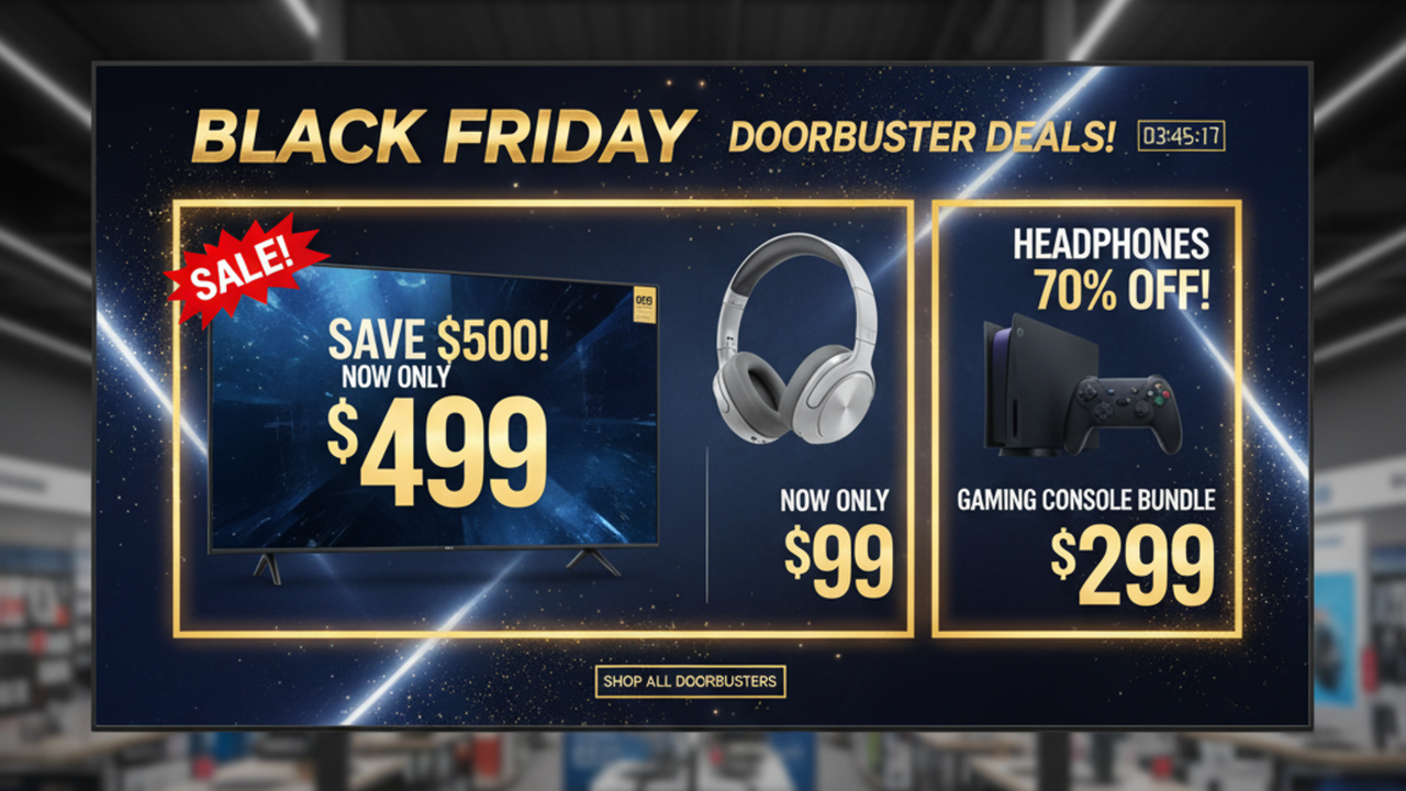 Using Black Friday flyer designs to showcase doorbuster deals