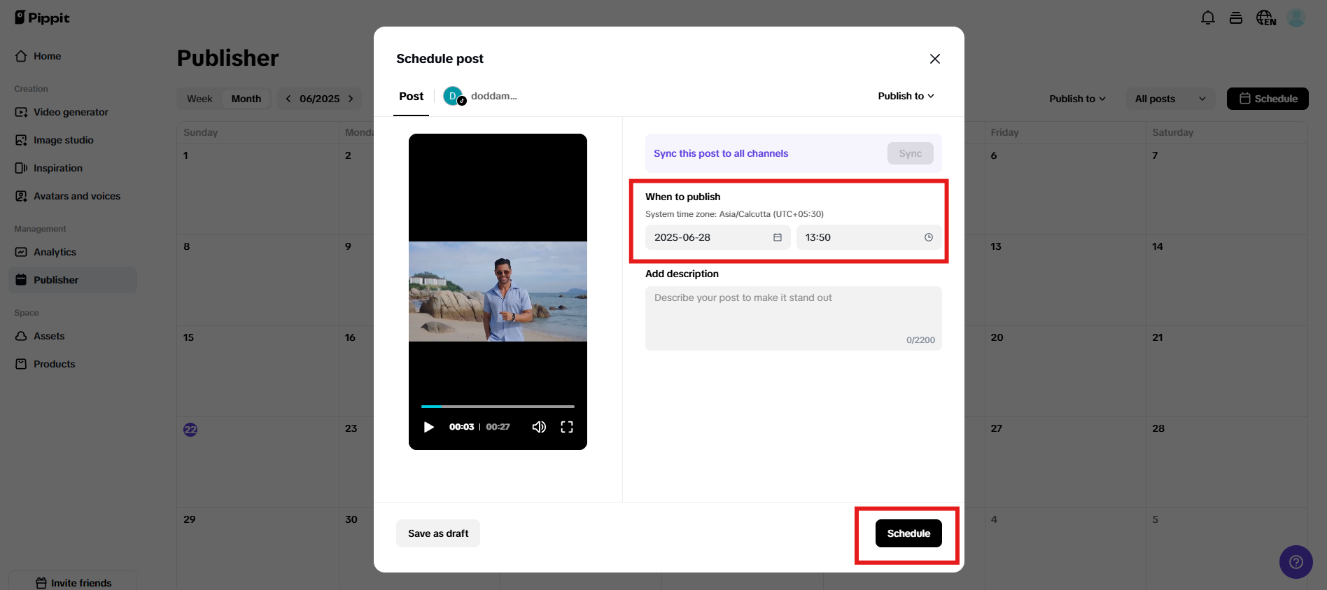 Schedule your post