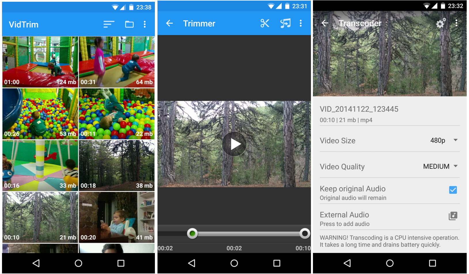 Bild mit VidTrim-Videoeditor