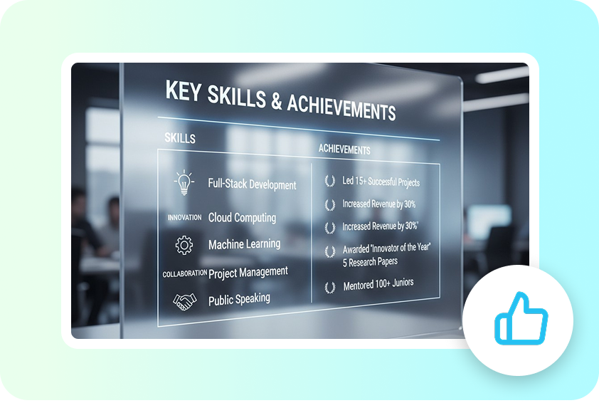 Highlight key skills and achievements clearly.