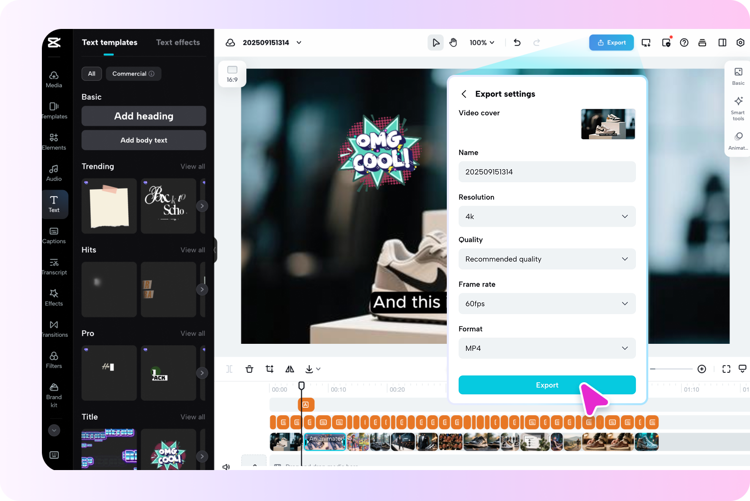 Export video or edit more