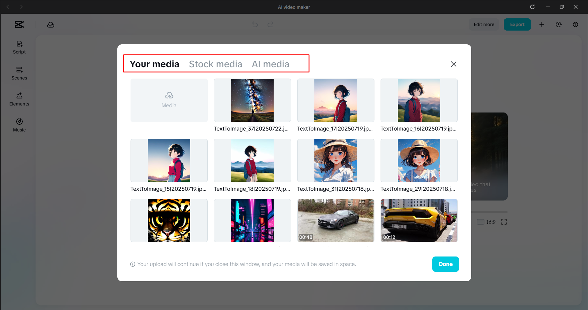 Replacing the media of a video in the CapCut desktop video editor