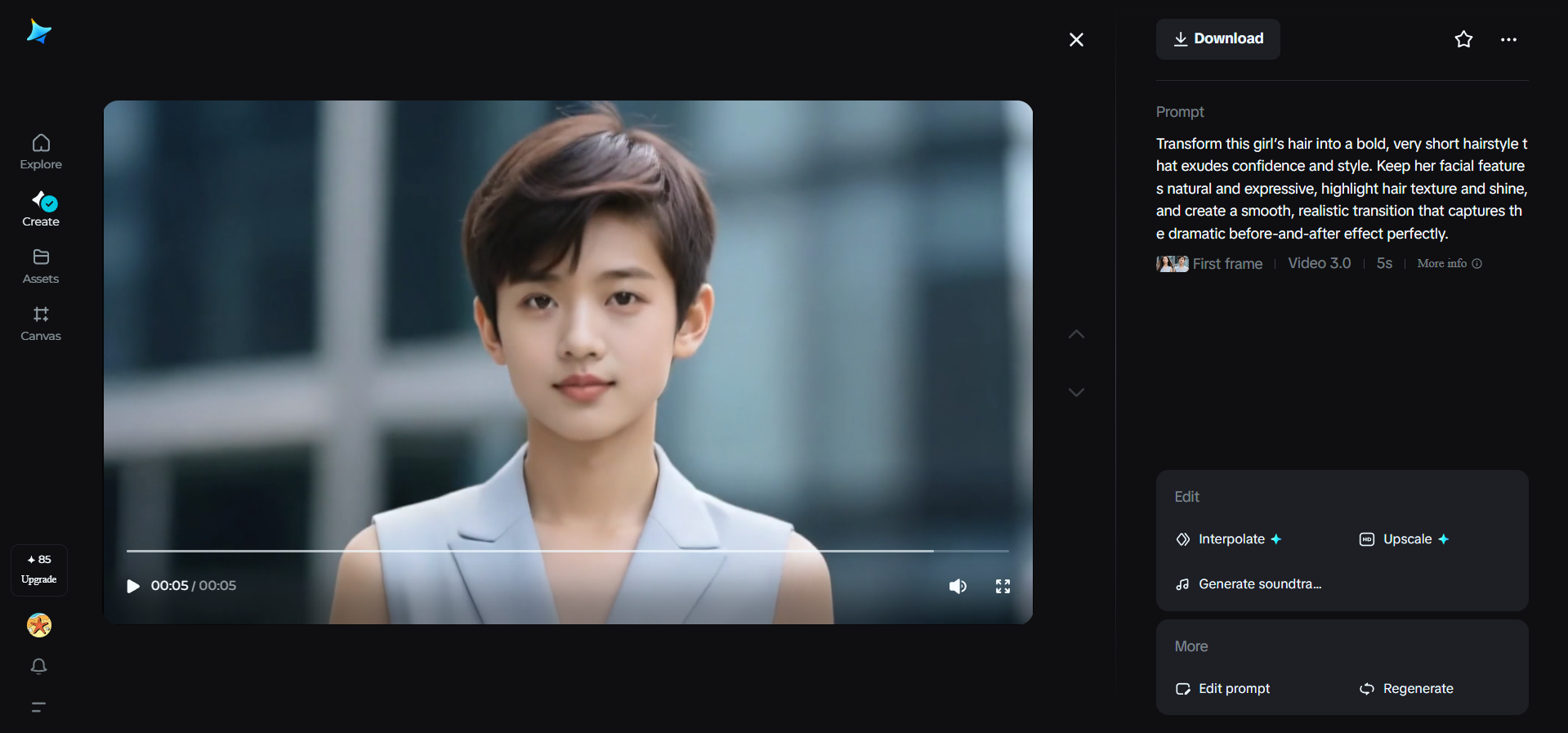 Video cắt tóc dài thành tóc rất ngắn