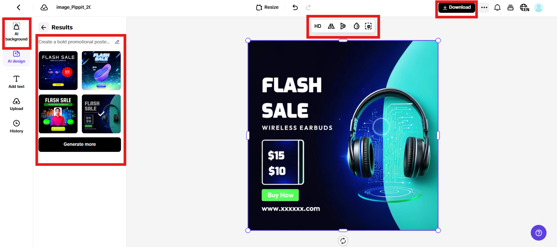 Customize and download the poster