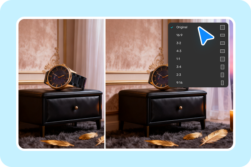 free AI background generator in CapCut with auto-fit ratios for platforms