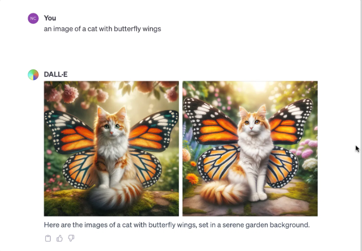 Converting a text prompt to an image in DALL-E image generator